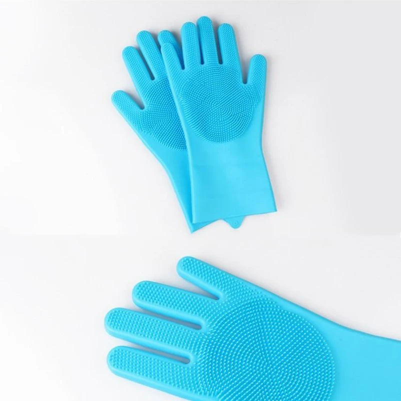 Pet Dog Bath Accessories Scrub Brush Teddy Silicone Bath Gloves