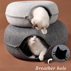 B-Tunnel Donut Cat Bed Interactive Tunnel Pet Felt Indoor Toys