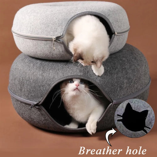 B-Tunnel Donut Cat Bed Interactive Tunnel Pet Felt Indoor Toys