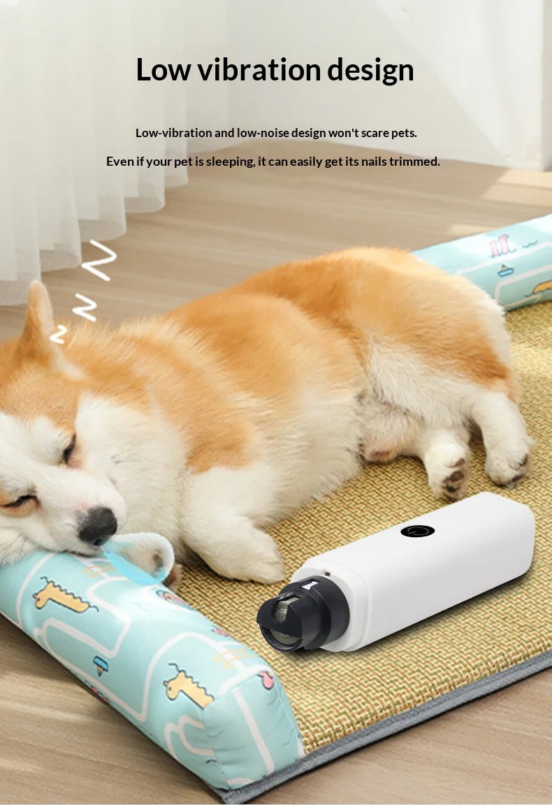Electric Pet Nail Grinder for Dogs Cats, Quiet Claw Trimmer with