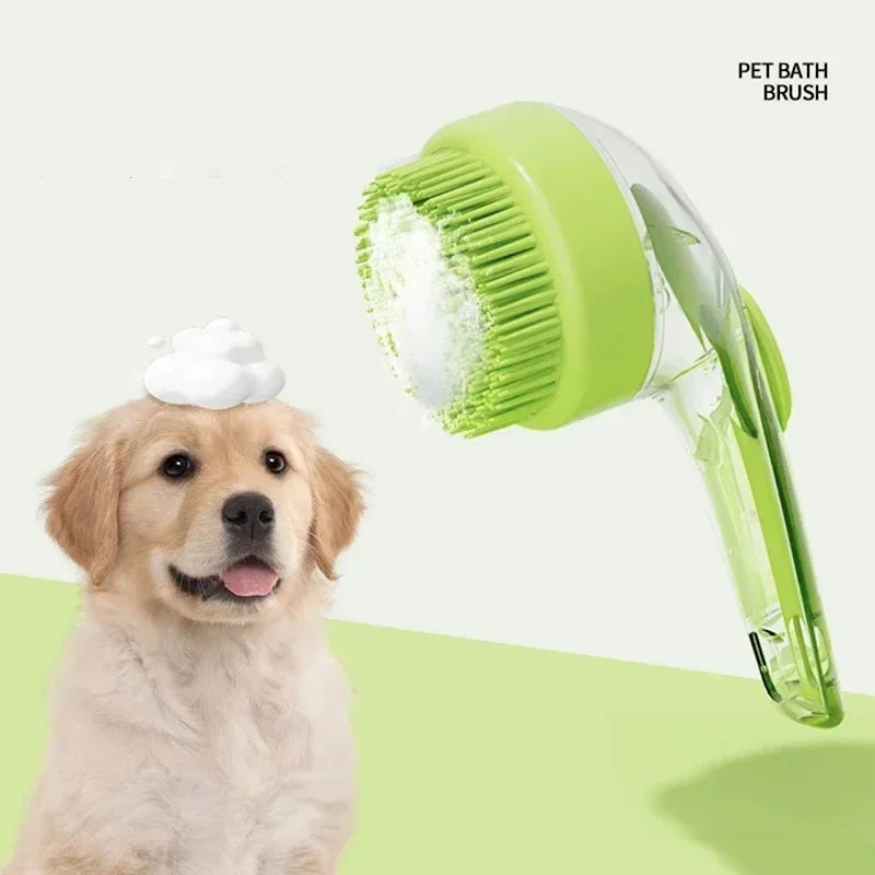 Long Handle Dog Cleaning Brush Soft Silicone Pet Bathing Brush Pet