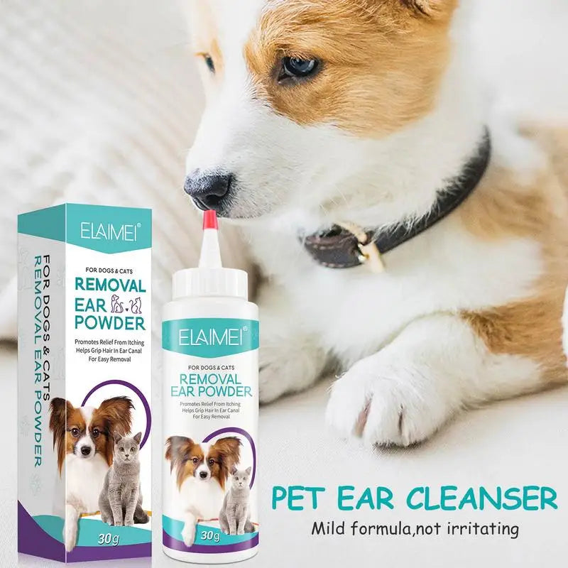Pet Ear Powder Painless Hair Removal Powder Pet Health Care For Dogs Cats Pet Ear Health Care Easy to Remove Ear Hair