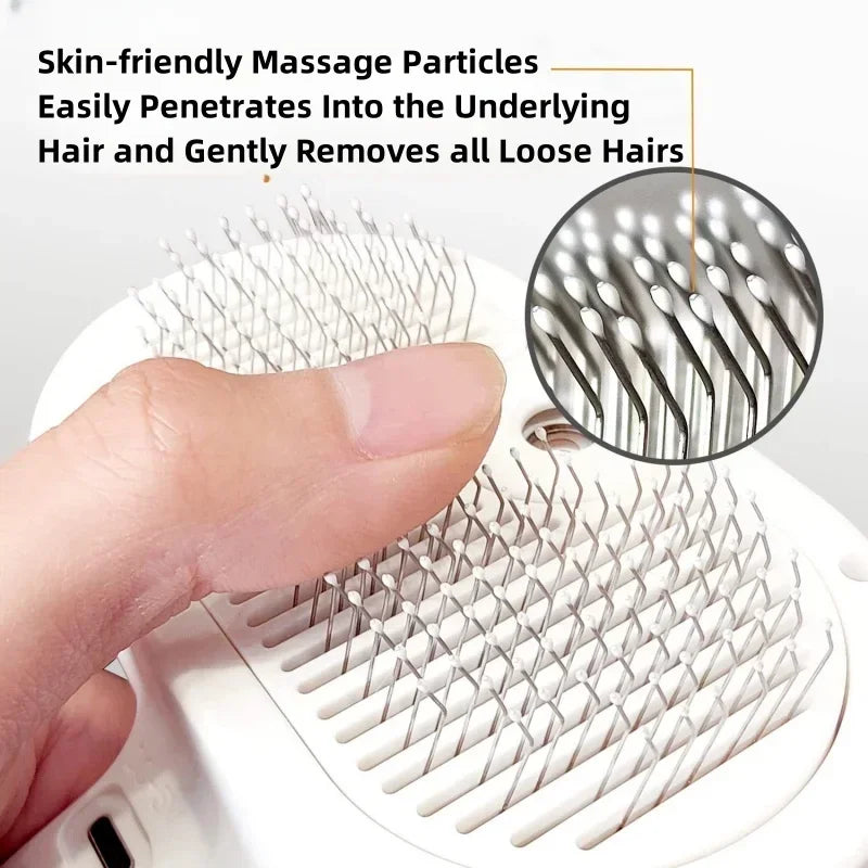 Upgraded Pet Steam Brush Spray Grooming Comb Hair Removal Cleaning
