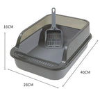 Cat Litter Box Kitty Sandbox Semi-Enclosed High Side Splashproof