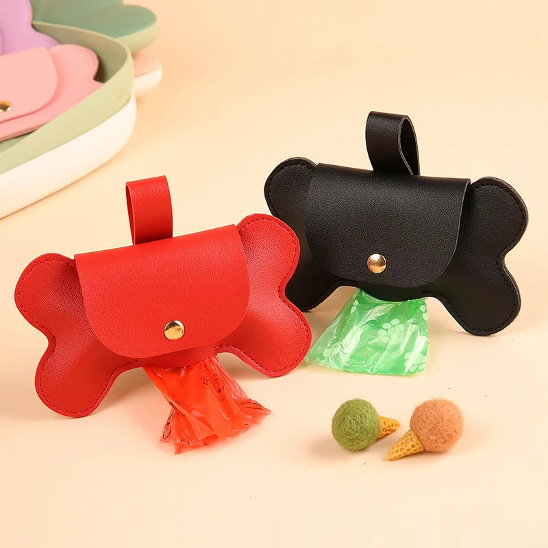 Faux Leather Portable Waste Bag Dispenser