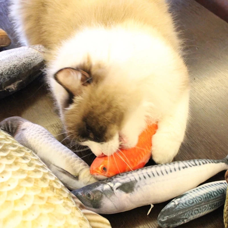 Pet Cat Favor Fish Toy Stuffed Fish Shape Cat Scratch Board