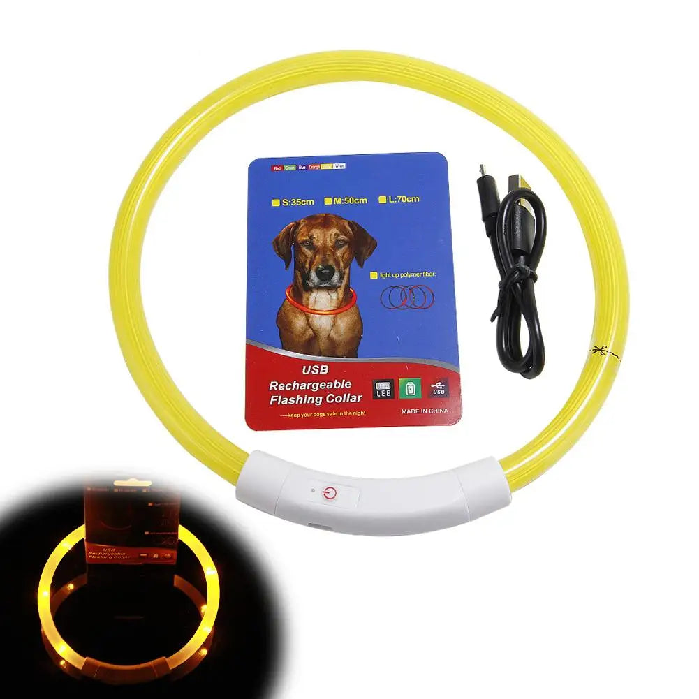 Luminous Pet Dog Collar Waterproof LED Dog Collar Rechargeable