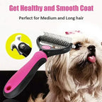 Pet Deshedding Brush Cat Comb Self Cleaning Hair Remover Grooming