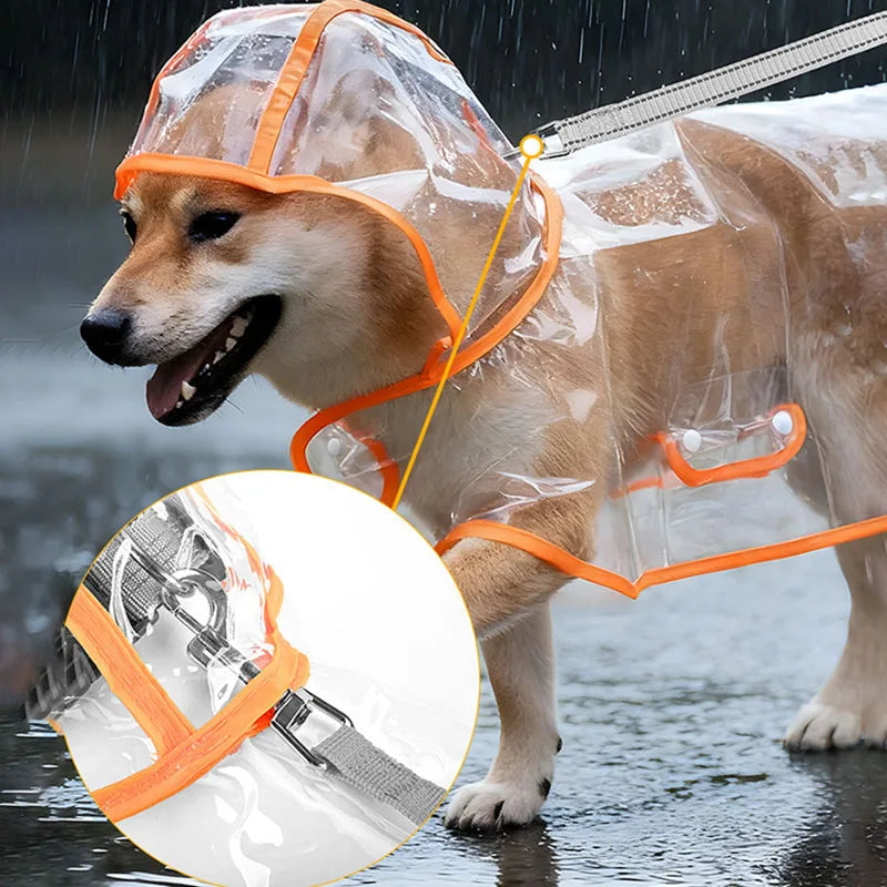 S/Xl Pet Raincoat Transparent Dog Raincoat Waterproof and
