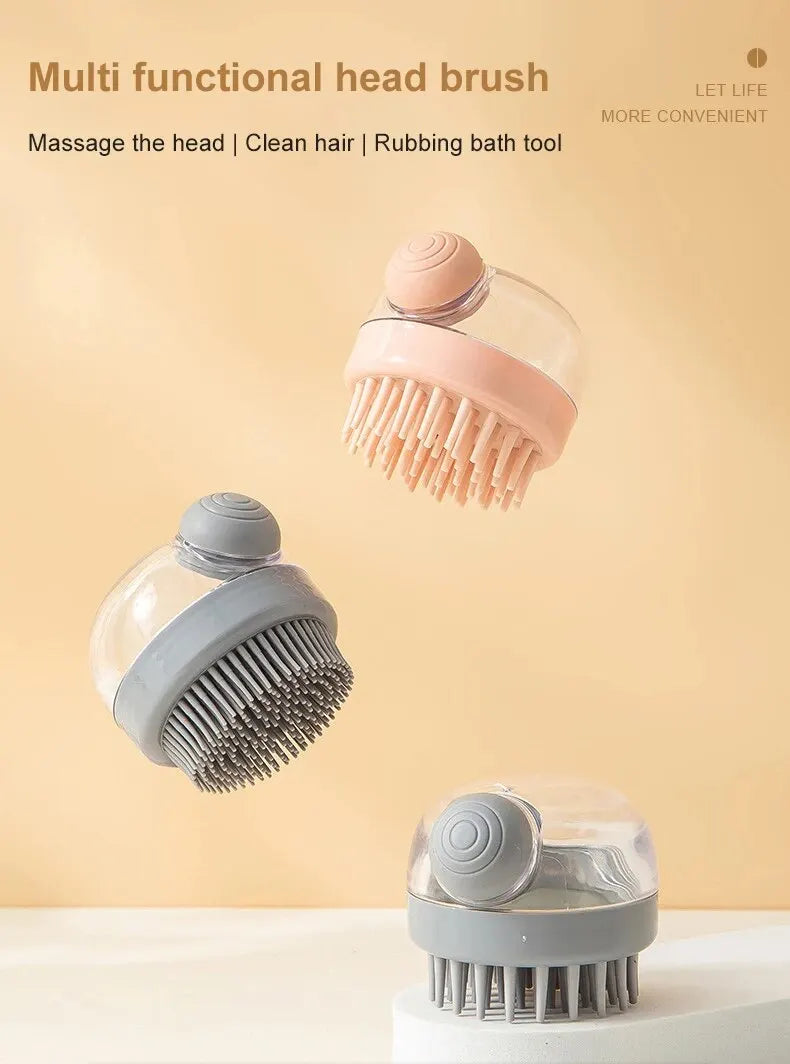 Pet Bath Brush Soft Silicone with Shampoo Dispenser Gentle Massage