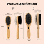Dual-Sided Boar Bristle Pet Brush: Massage & Deshedding Grooming