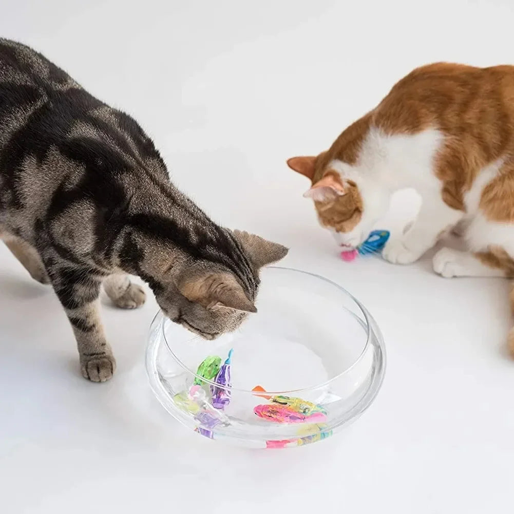Cat Toy LED Inductive Interactive Swimming Robot Fish Toys Glowing
