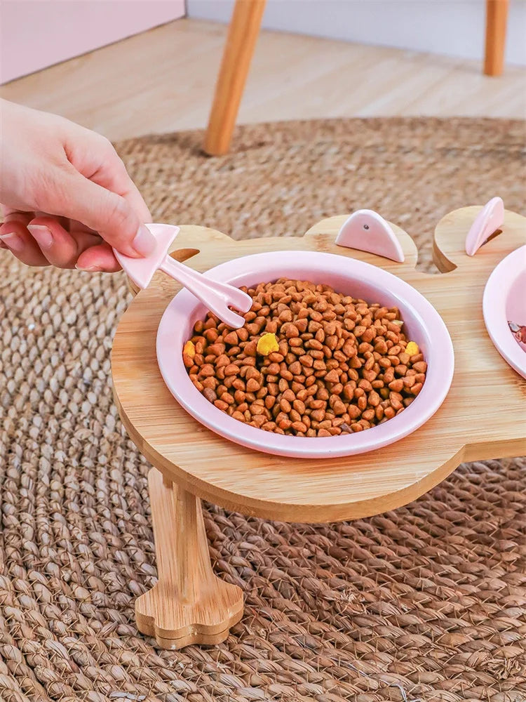 Ceramic Cat Bowl Dog Bowl Single and Double Pet Bowl Cat Dog