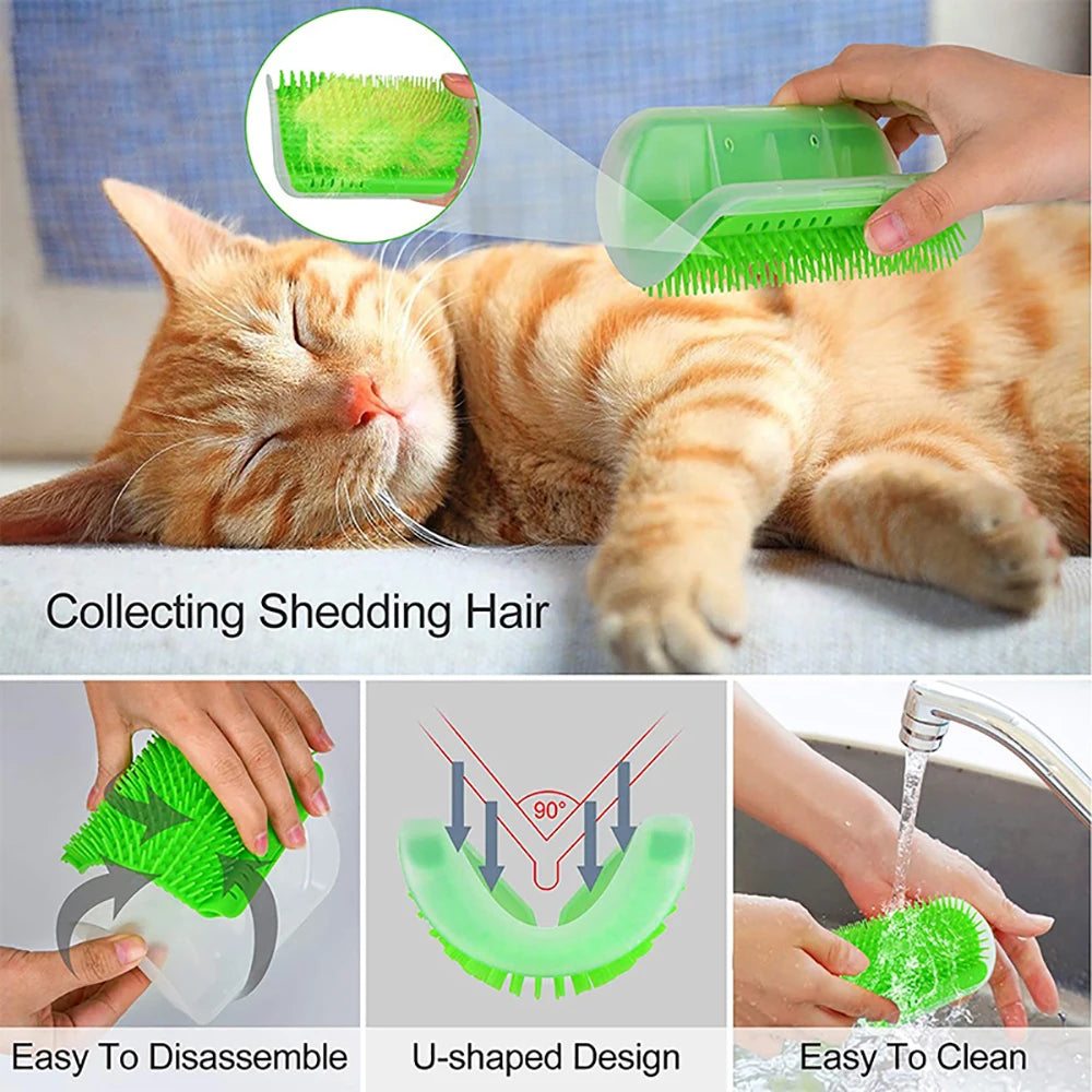 Massage Pet Cat Brush Corner Scrape Hair Removal Beauty Clean