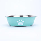 New Stainless Steel Dog Basin Paw Print