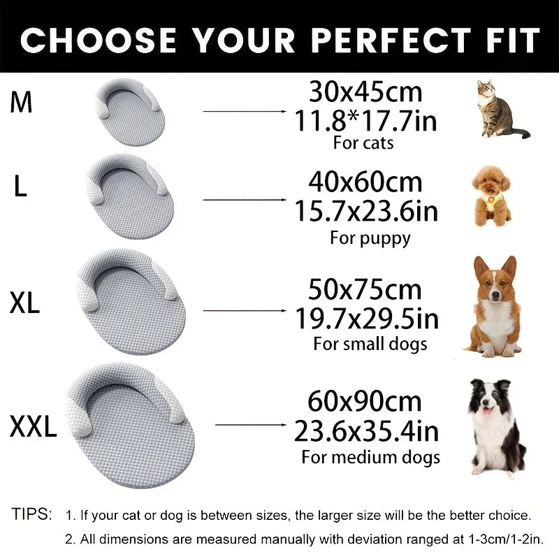 Orthopedic Cold Dog Bed, Breathable Summer Pet Mat with Raised