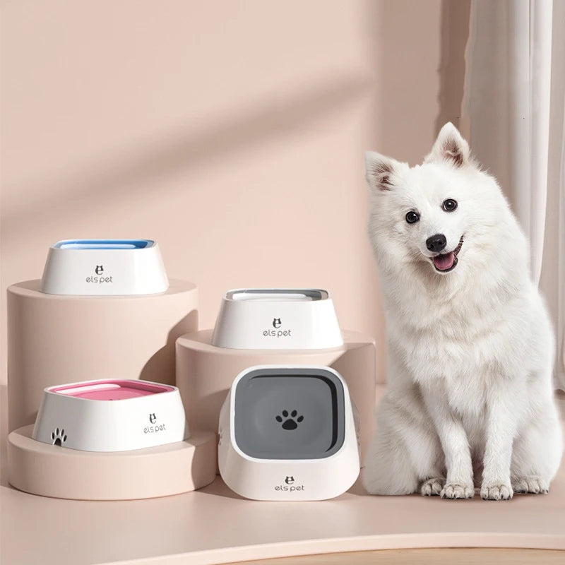 Dog Water Bowl Dog Feeders Slow Water Feeder No-Spill Pet Bowl