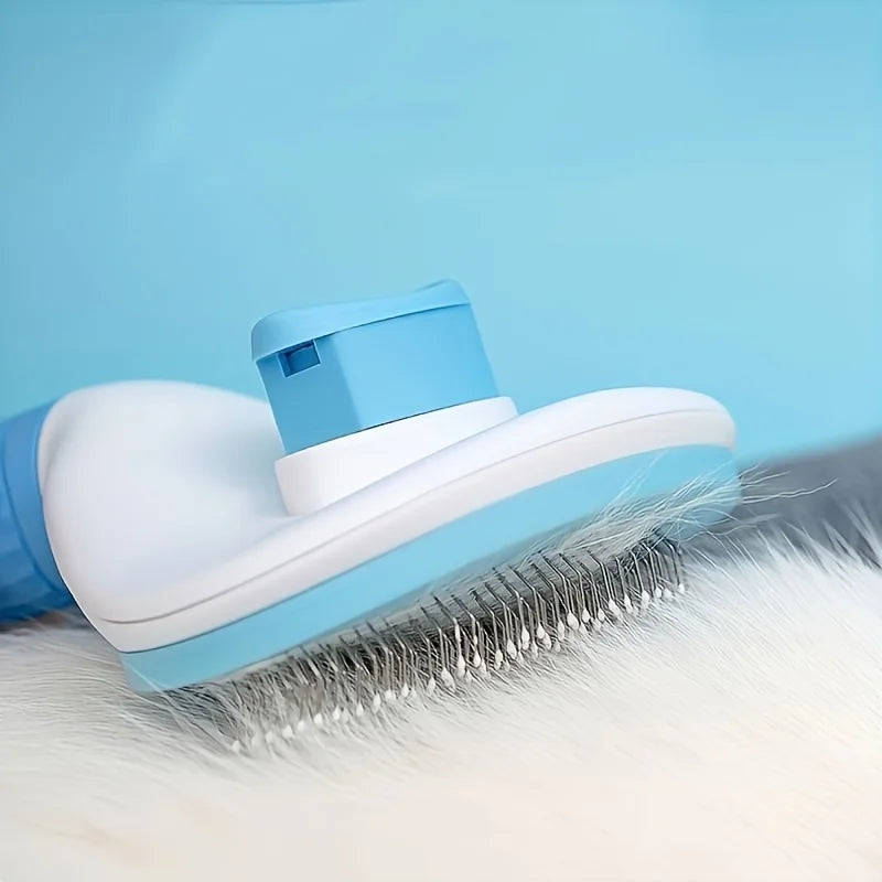 Cat & Dog Dehairing Brush with One-Touch Mechanism - Heavy-Duty