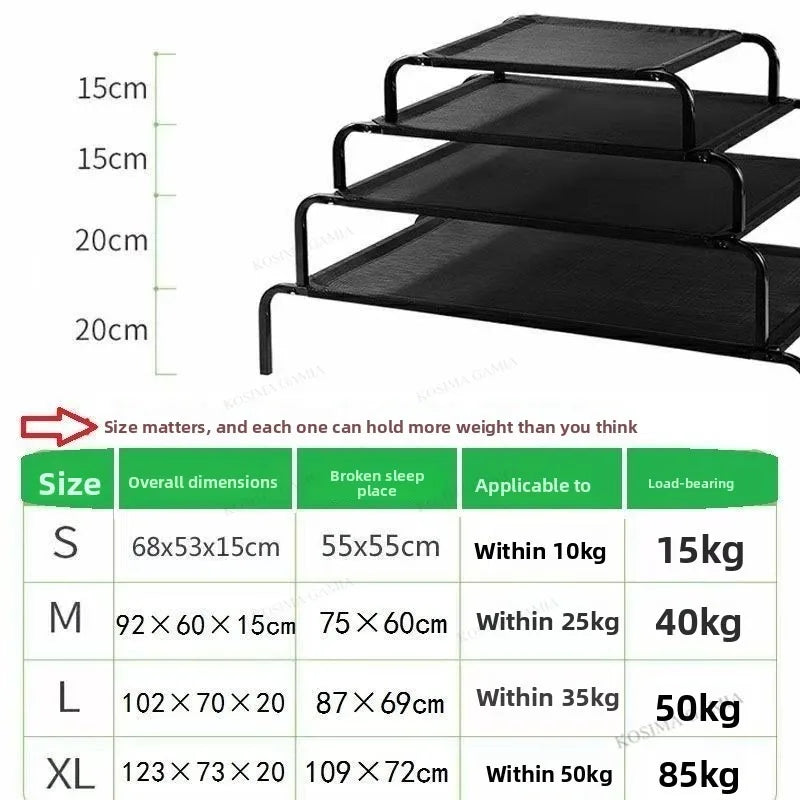 Cooling Elevated Dog Bed with Non-Slip Floor Protectors and