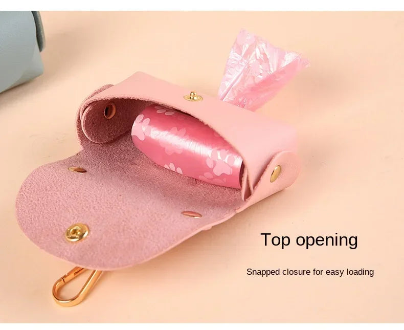 Faux Leather Portable Waste Bag Dispenser