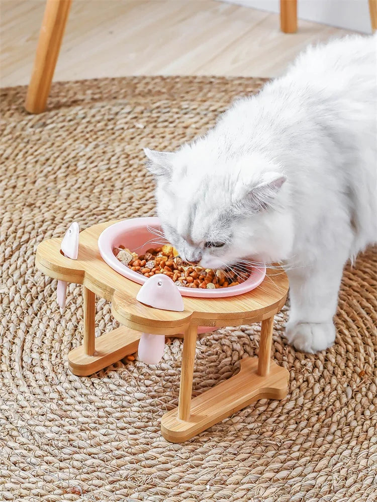 Ceramic Cat Bowl Dog Bowl Single and Double Pet Bowl Cat Dog
