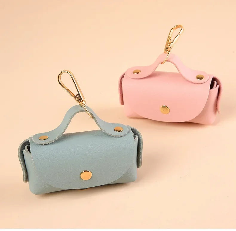 Faux Leather Portable Waste Bag Dispenser