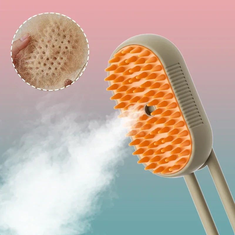 Pet Steam Brush Cat Dog Cleaning Steamy Spray Massage Beauty Comb