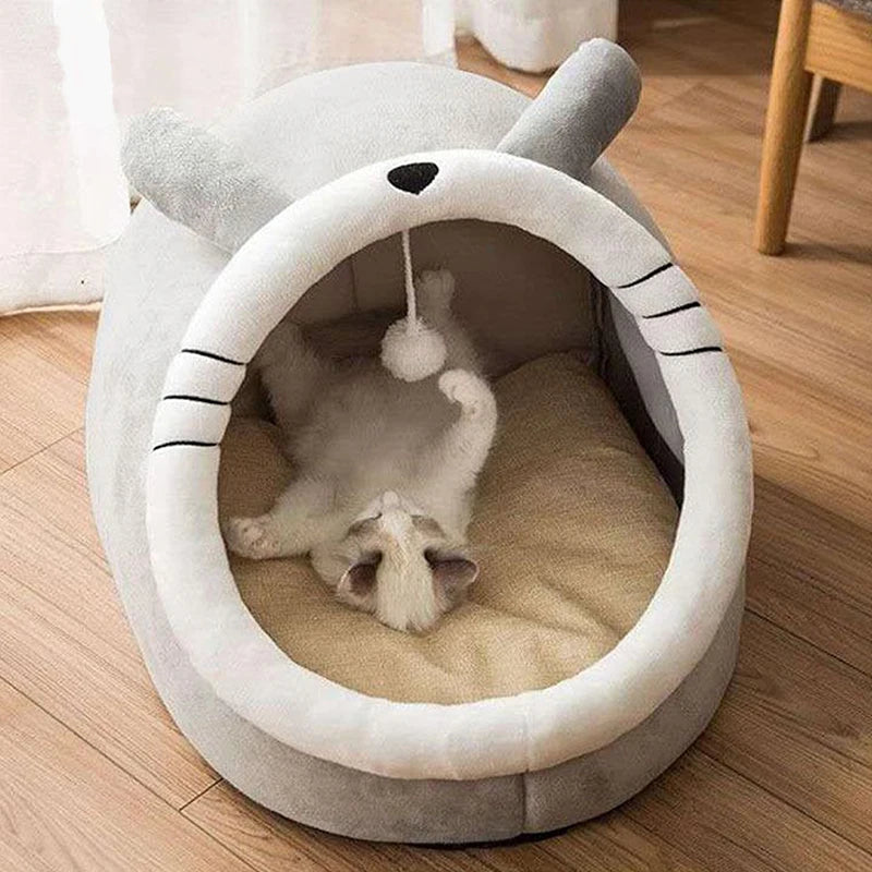 Pet Tent Cave Bed for Cats Small Dogs Self-Warming Cat Tent Bed