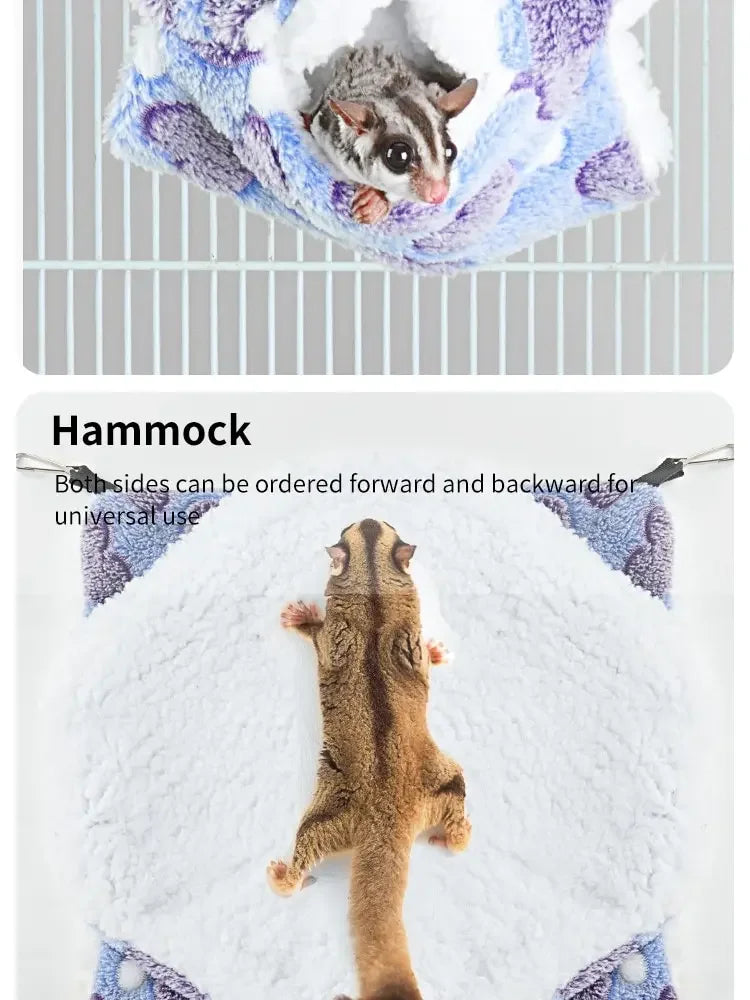Hamster Hammock Small Pet Hanging Bed Double Warm Thickened