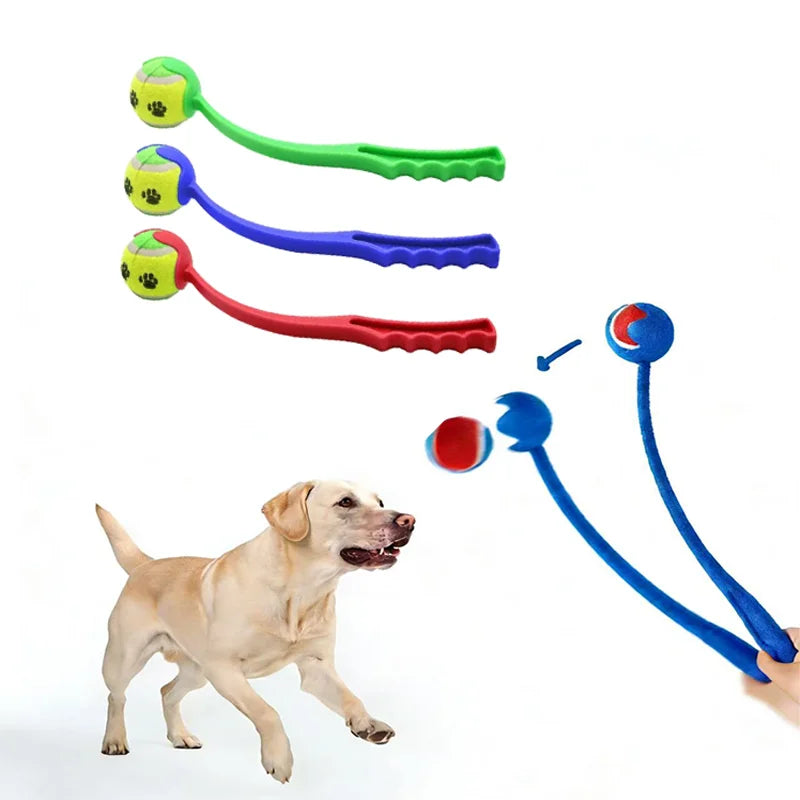 Pet Tennis Ball Launcher Set Outdoor Dog Training Toy Fetch Play