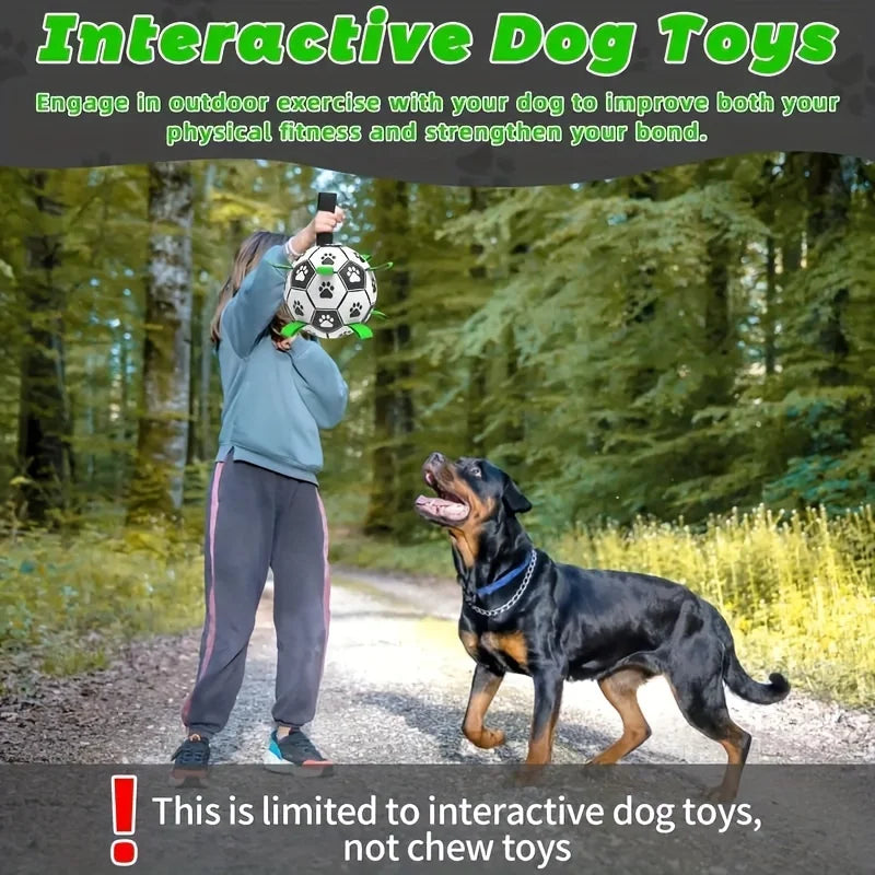 Interactive Dog Soccer Ball, Durable and Tear-Resistant Pet Soccer