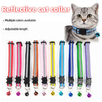 Reflective Pet Collar with Bell Adjustable Nylon Dog Cat Collar