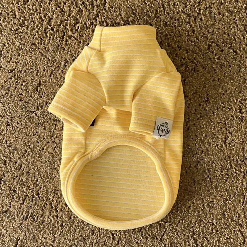 Pet Bottoming Shirt Teddy Beige Striped Vest Bichon Frise Winter