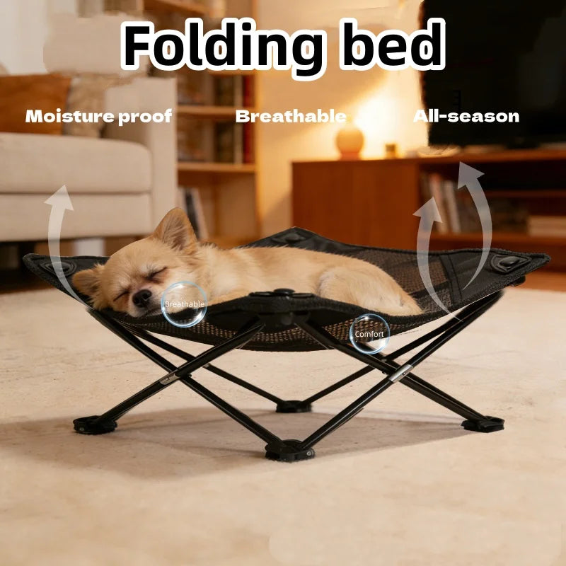 Outdoor Folding Pet Bed Raised Dog Bed for Cats and Dogs Portable