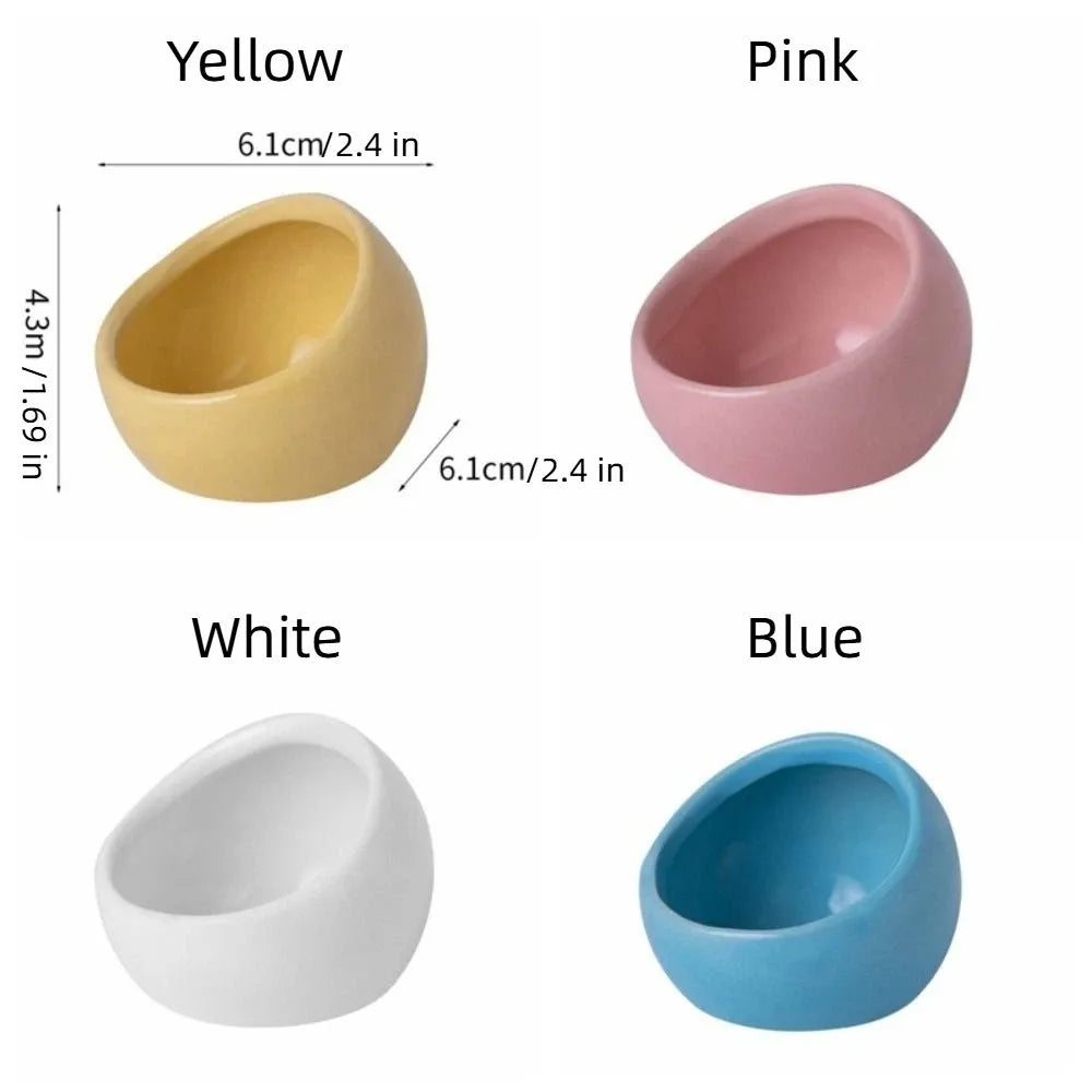 Ceramic Hamster Food Bowl Anti-Rollover Non-Slip Pet Feeding Bowl