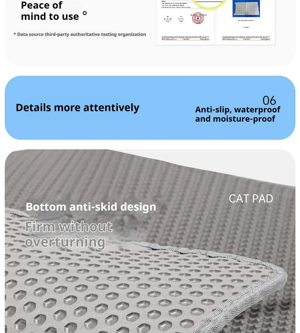 Large Size Cat Litter Mat-Advanced Honeycomb Double Layer