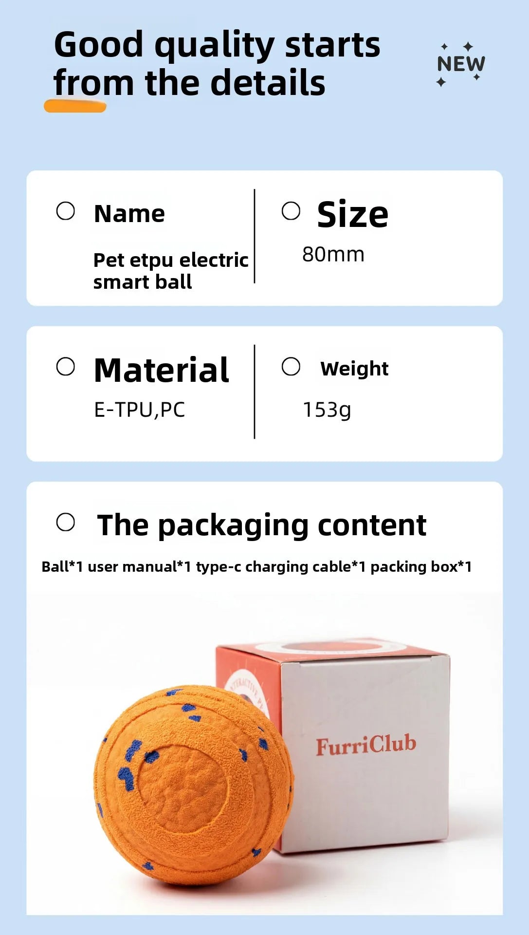 Etpu Dog Bite-Resistant Ball Round Electric Non-Toxic Molar Ball