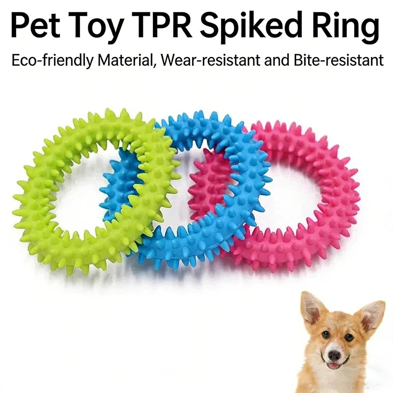 Bone Shape Soft Rubber Pet Chew Toy Bite Resistant Teeth Grinding