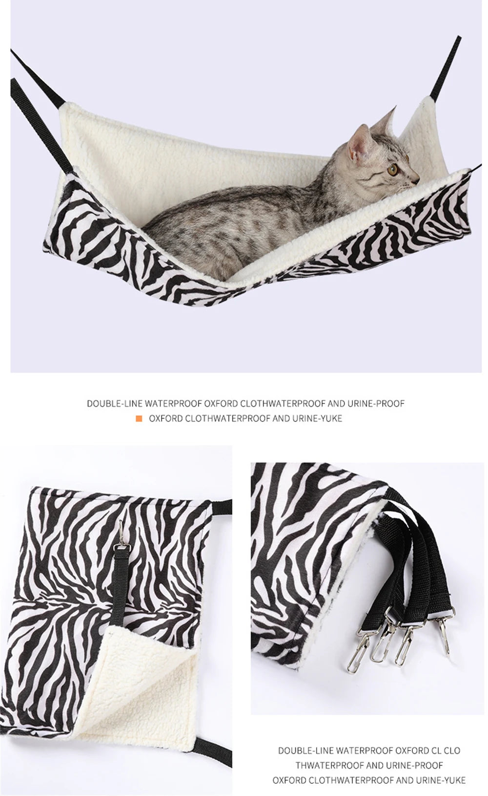 Plush Cat Hammock Autumn Winter Pet Mats for Cats Hamster