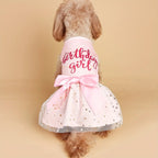 Dog Dress Girl Dog Clothes Pet Apparel Doggie Pink Bowknot Tulle