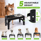 Elevated Dog Feeder Bowls Adjustable Raised Stand with Double