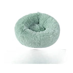 Soft Pet Cat Bed Pad Plush Warm Faux Fur Dog Calm Bed Donut Round