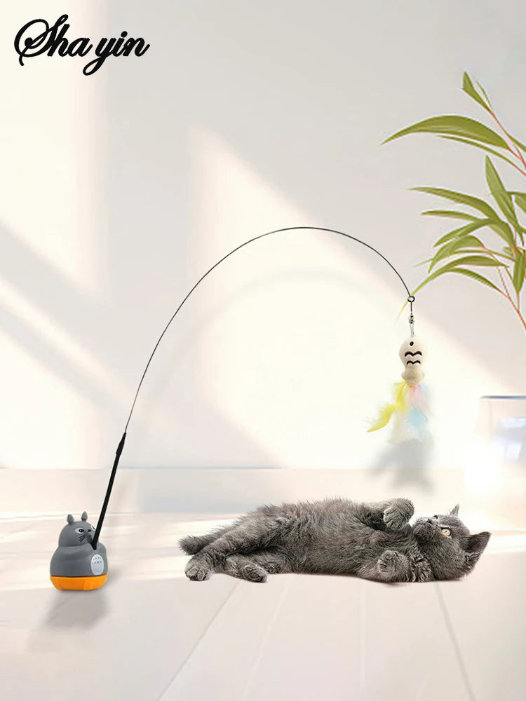 Pet Small Cat Fishing and Cat Teasing Stick 360 Degree Rotation