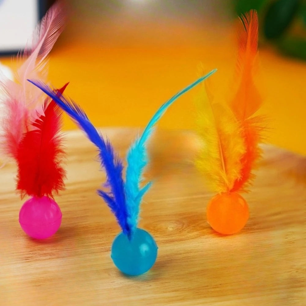 Cat Interactive Toy Tickle Cat Colorful Bouncing Ball