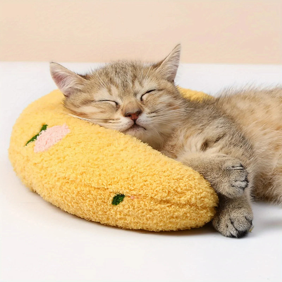 New 2026 Cat Moon Shaped Pillow Super Soft Plush Half Donut Pillow