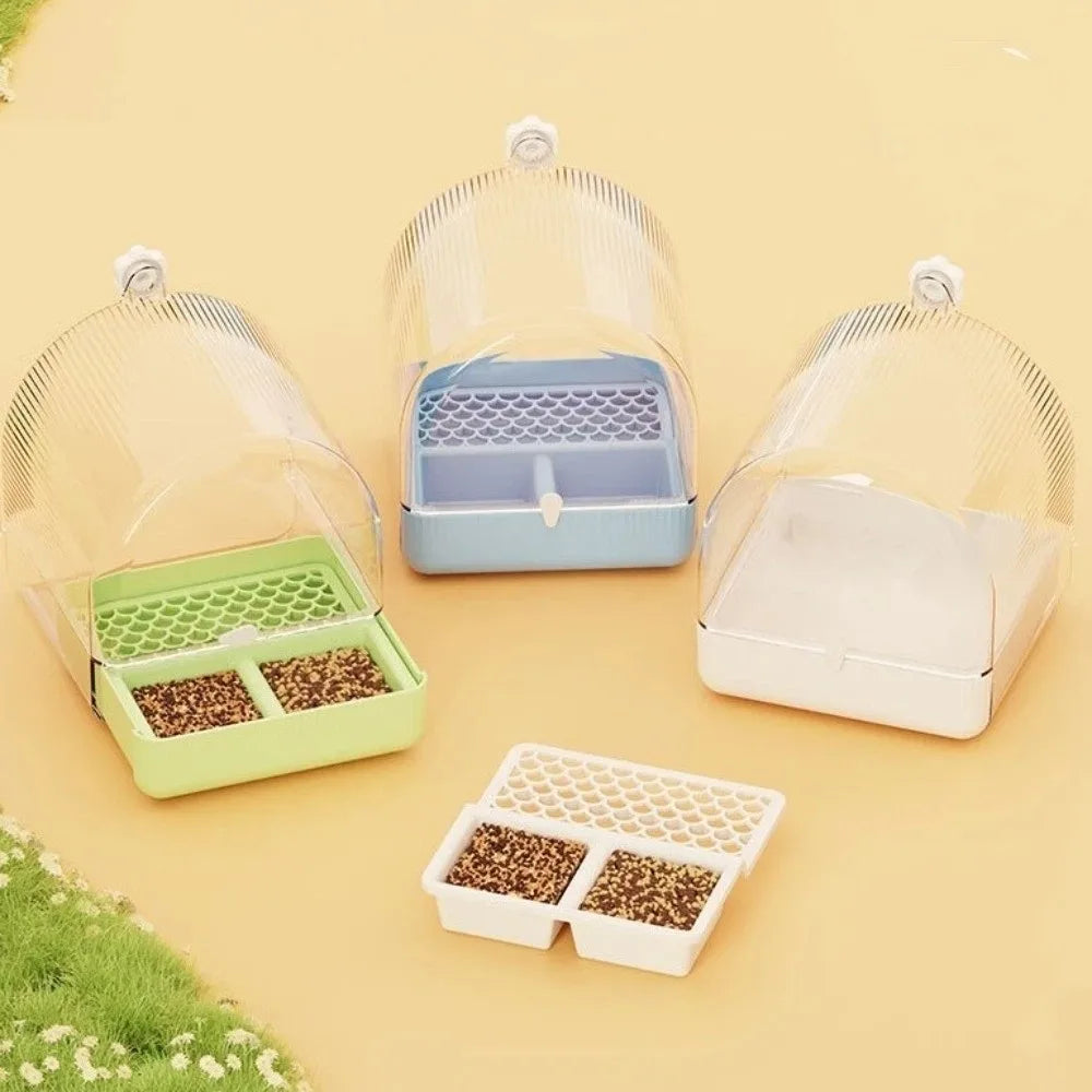 Transparent Bird Bath Cage Splash Proof Food Holder Box Bird