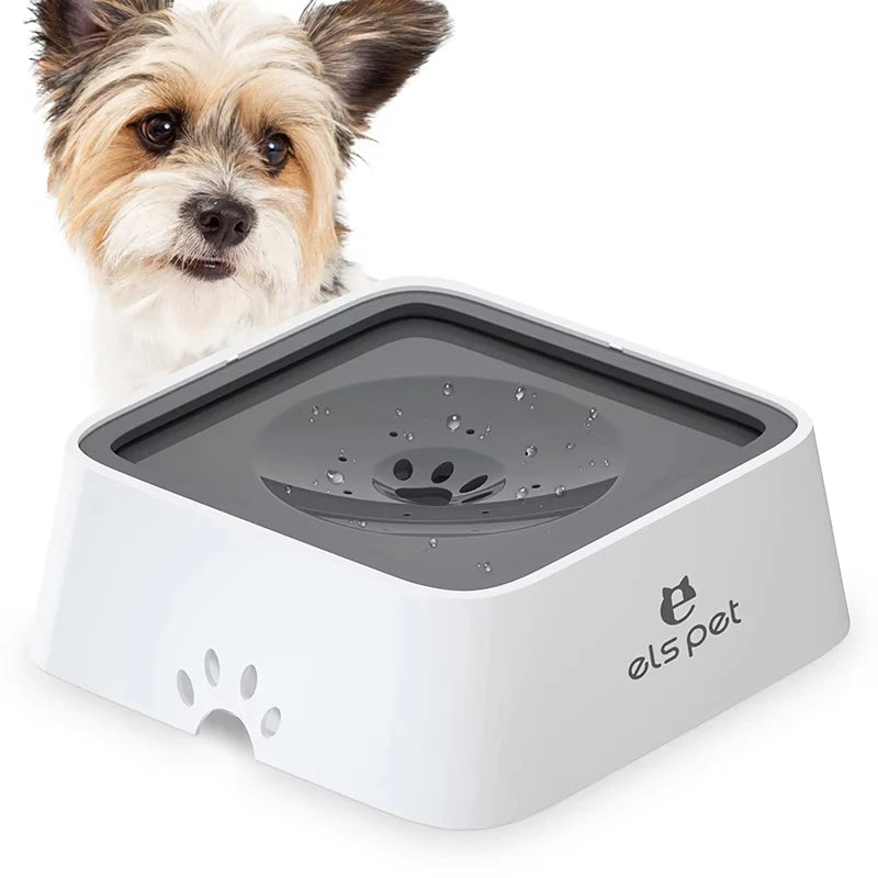 Dog Water Bowl Dog Feeders Slow Water Feeder No-Spill Pet Bowl