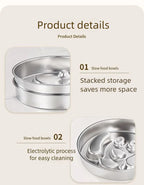Stainless Steel Slow Feeder Bowl, Non-Slip Pet Food Bowl