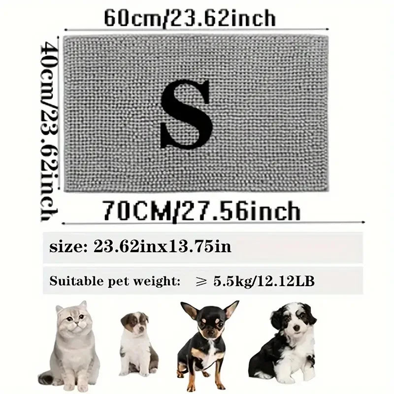 Dog Door Mat for Muddy Paws, ABSorbs Moisture and Dirt, ABSorbent