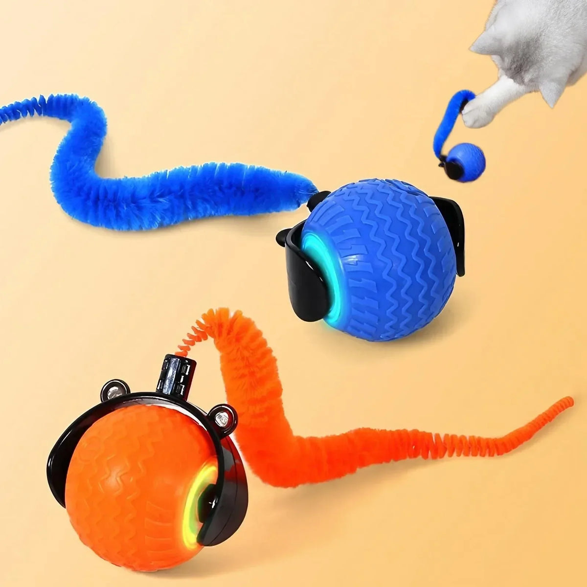 Automatic Rotating Smart Cat Teasing Ball LED Interactive Obstacle
